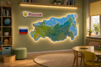 Изображение Магнитная карта РОССИИ 3Д с подсветкой