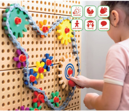 Детальное изображение Masterkidz  STEM Стена Набор шестеренок